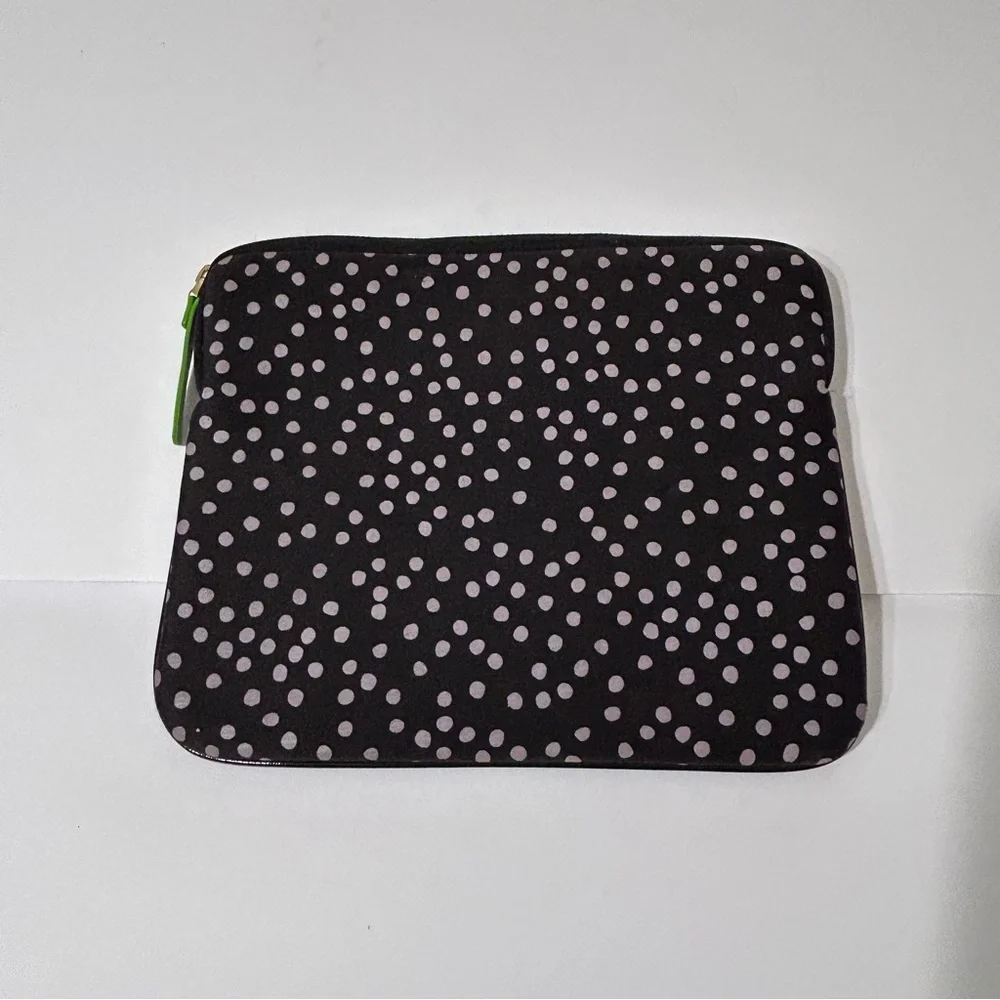 Kate Spade Black and Green Polka Dot Tablet Sleeve